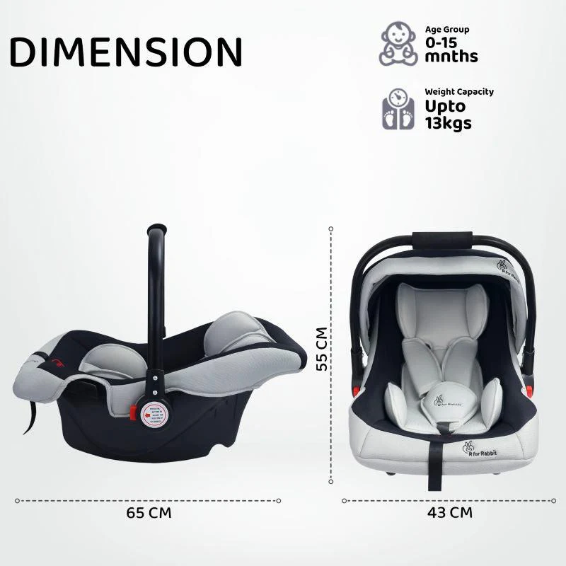 Cozy 3 In 1 Multipurpose Baby Carry Cot With Personalized Name Tag - Black Grey - Image 6