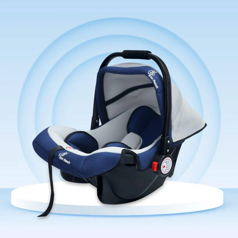 Cozy 3 In 1 Multipurpose Baby Carry Cot Rocker Portable With Washable Cover 0 To 15 Months - Blue Grey