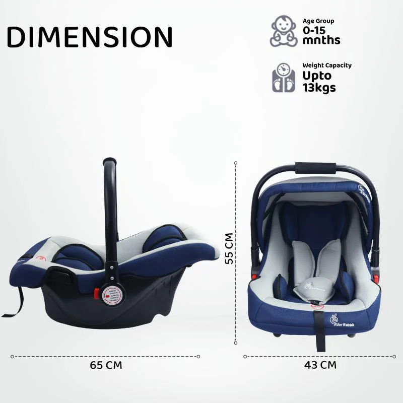 Cozy 3 In 1 Multipurpose Baby Carry Cot Rocker Portable With Washable Cover 0 To 15 Months - Blue Grey - Image 6