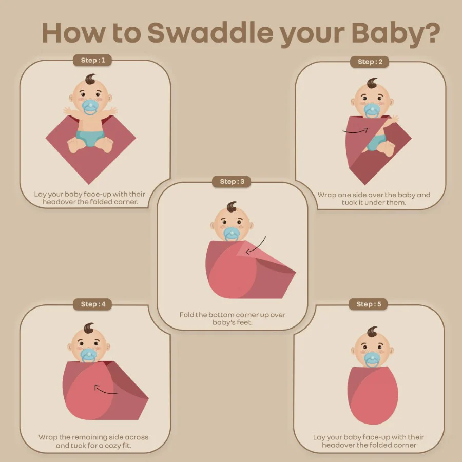 Cuddlez Muslin Baby Swaddle 100% Cotton Baby Swaddle Soft & Breathable Multipurpose Cloth (Pack of 3) - Image 6
