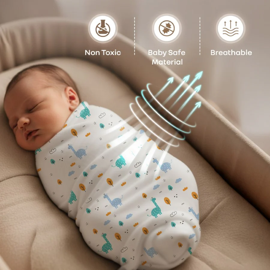 Cuddlez 100% Muslin Baby Swaddle for Newborns (Pack of 3) - Image 4