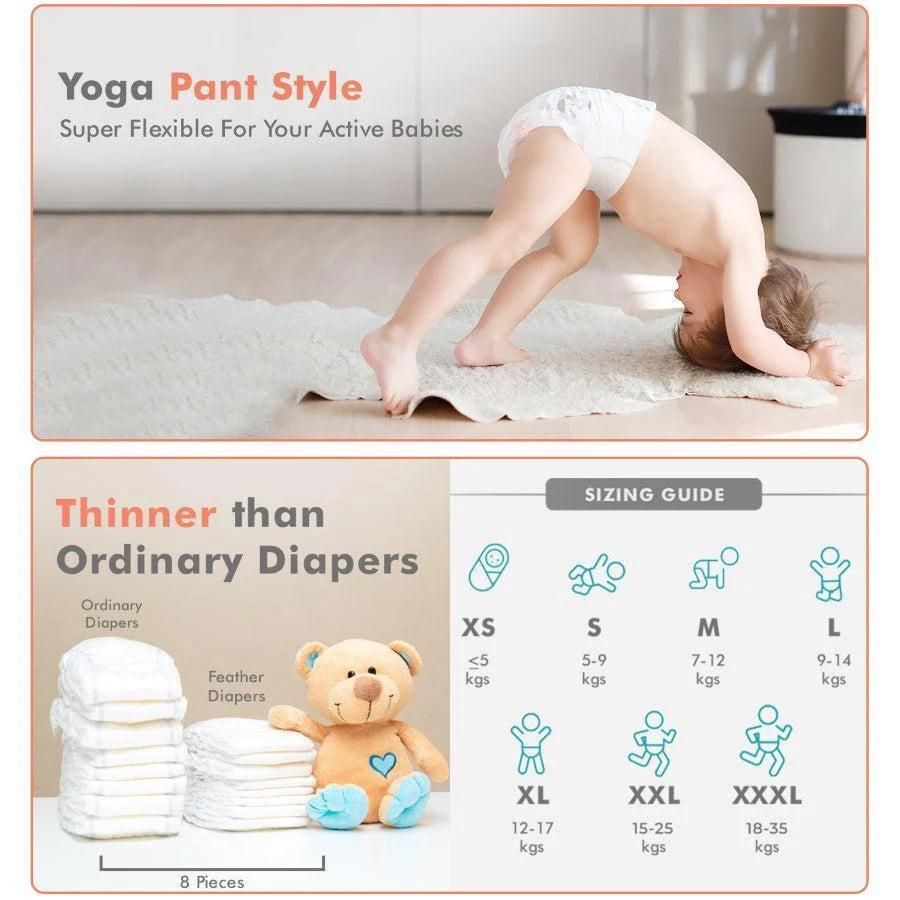 Feather Diapers M Size + Aqua Wipes Combo - Image 3