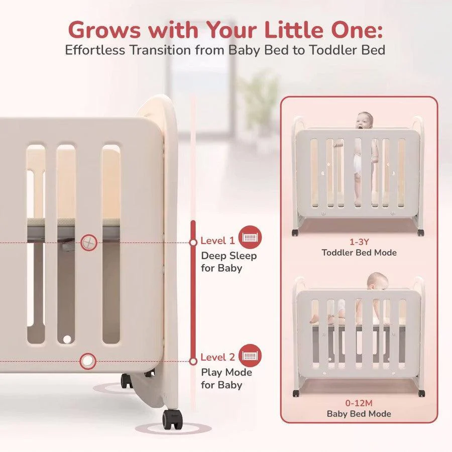 Dream N Play Baby Cot 2-in-1 Multipurpose Converted From Cot into a Rocking Cot - Image 4