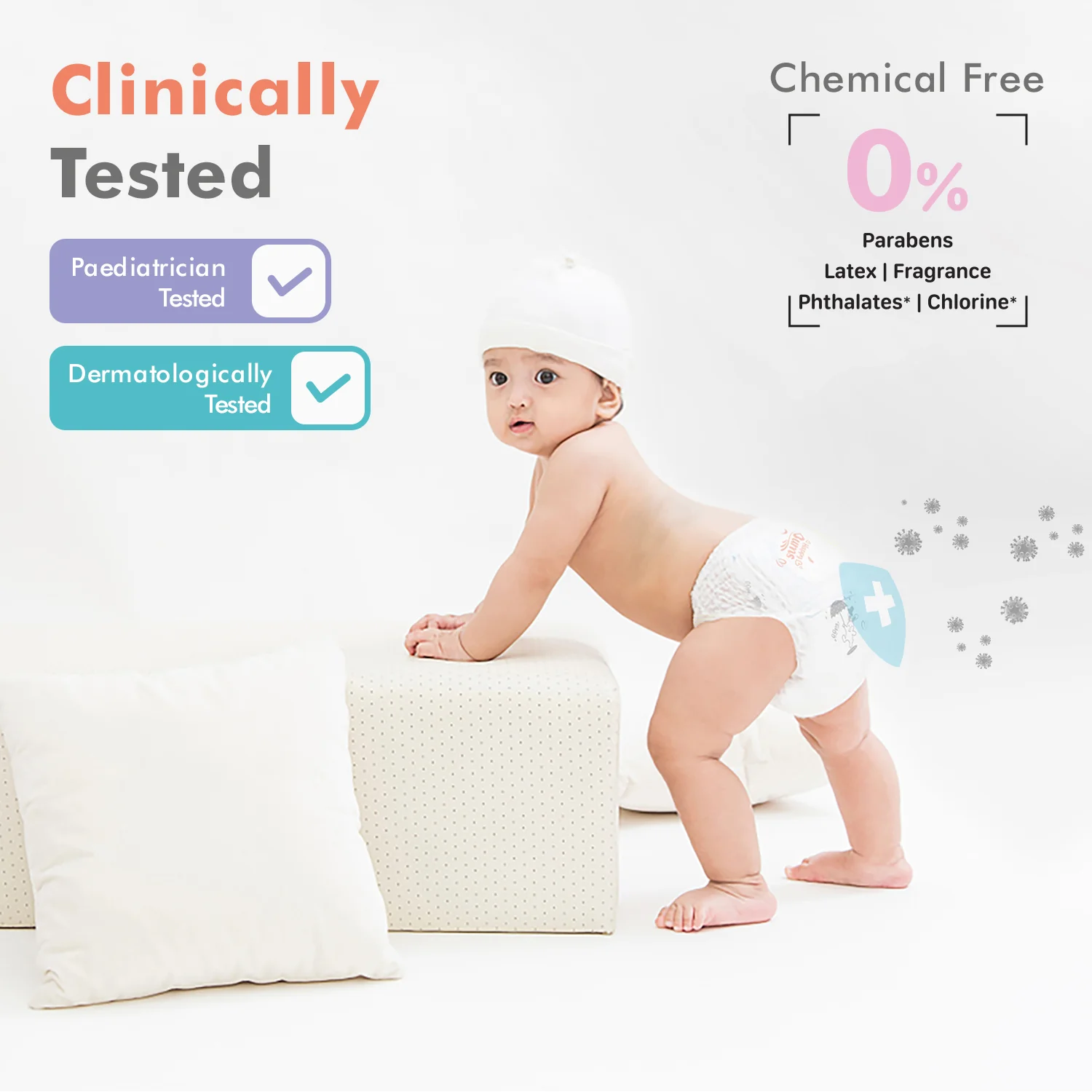 Feather Diapers Taped Style - Next Gen Baby Diapers that Breathes, Dermatologically tested, sensitive skin suitable, Chemical-free, Leak-Proof - Image 6