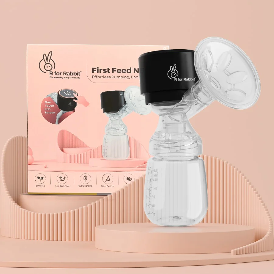 First Feed Nexa Breast Pump for Moms - BPA-Free & Travel Friendly with 3 Modes & 9 Levels