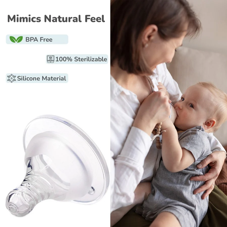 First Feed Soft Silicone Teat for Glass Bottles, PP Bottles, and SS Bottles Pack of 2 - Image 13