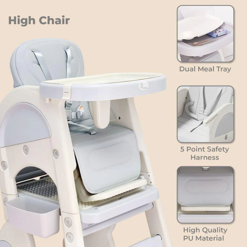 Grow N Play Multi-Functional Smart Convertible High Chair for Kids - White - Image 3