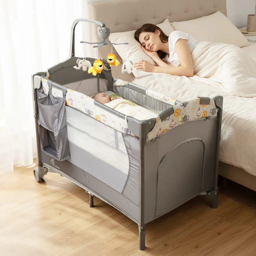 Hide N Seek Multiplay Cot - Convertible Baby Cot with Diaper Changer, Playpen & Travel Bag