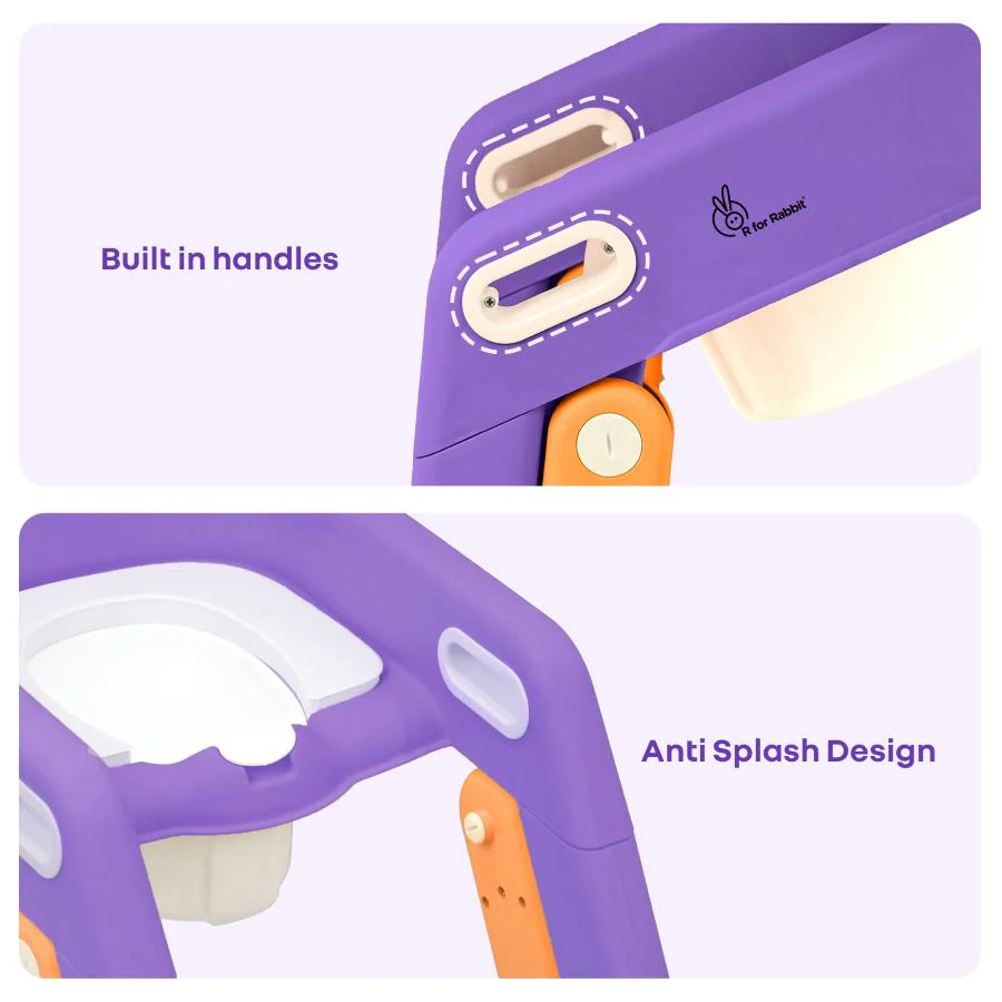 Hilltop Booster 2-In-1 Baby Potty Seat & Step Stool - Purple Orange - Image 3