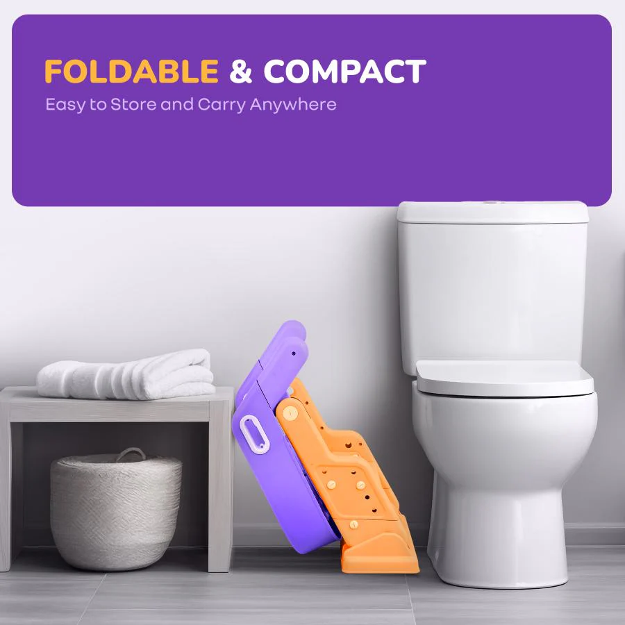 Hilltop Booster 2-In-1 Baby Potty Seat & Step Stool - Purple Orange - Image 6