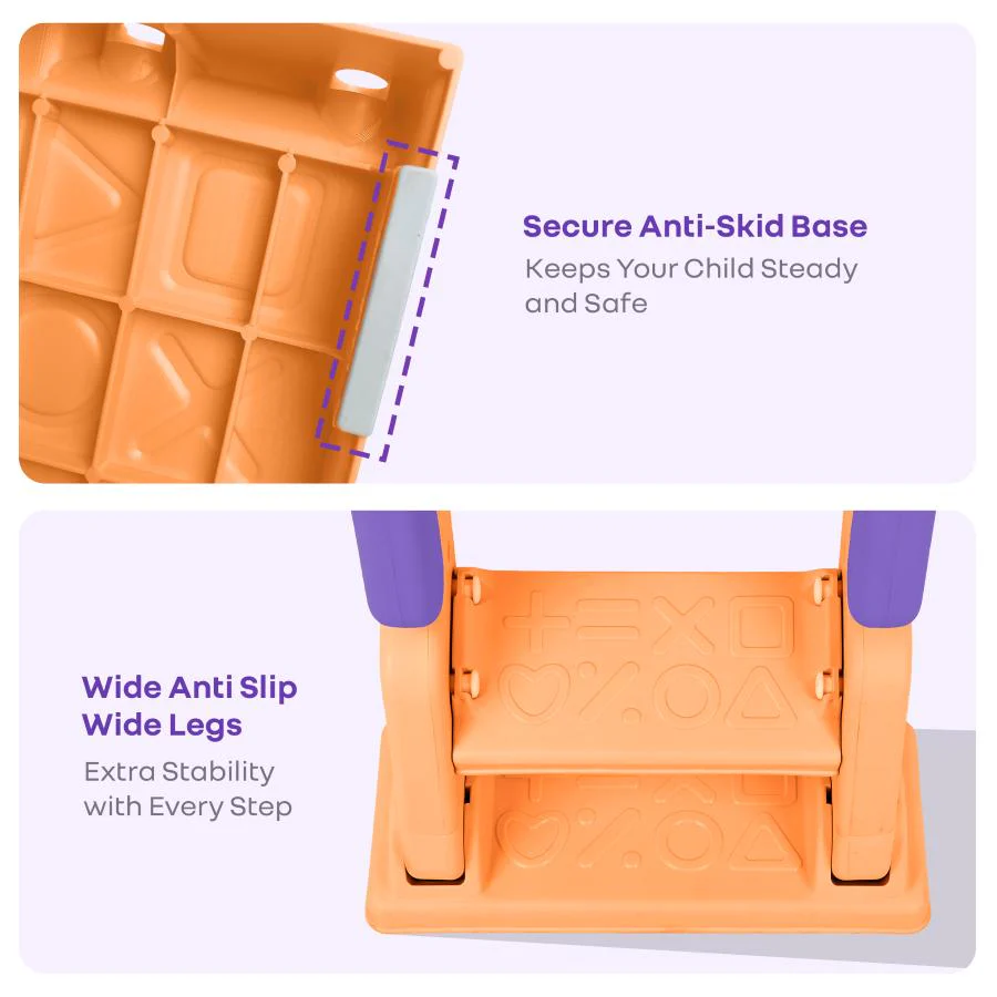 Hilltop Booster 2-In-1 Baby Potty Seat & Step Stool - Purple Orange - Image 7