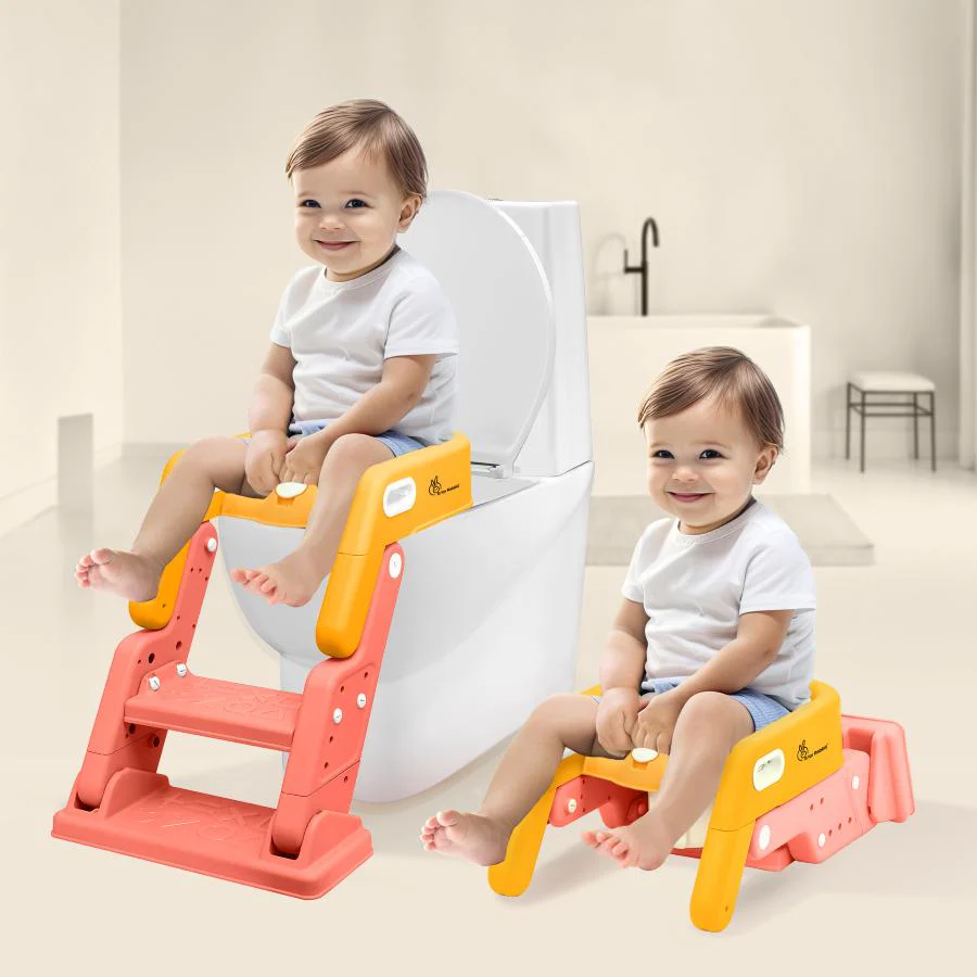 Hilltop Booster 2-In-1 Baby Potty Seat & Step Stool - Yellow Peach