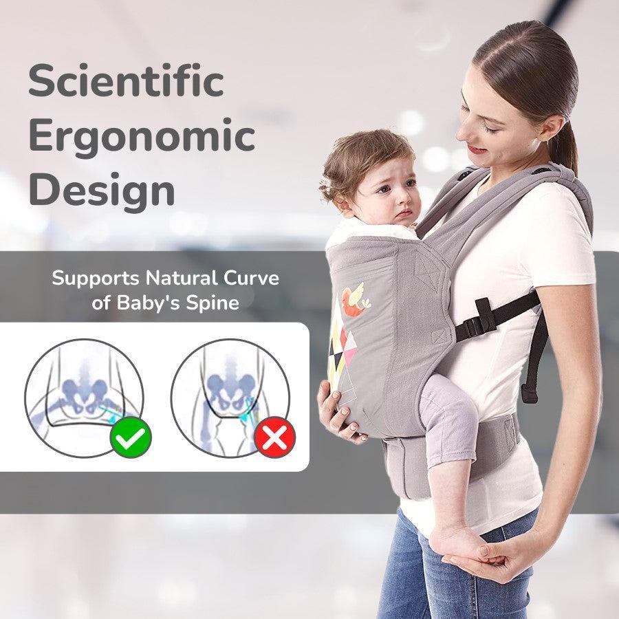 Hug Me Elite Baby Carrier Front & Back Carrier Position, Soft Linen Fabric, Wide Strap With Cap & Mobile Pocket - Image 11