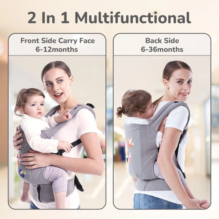 Hug Me Elite Baby Carrier Front & Back Carrier Position, Soft Linen Fabric, Wide Strap With Cap & Mobile Pocket - Image 12