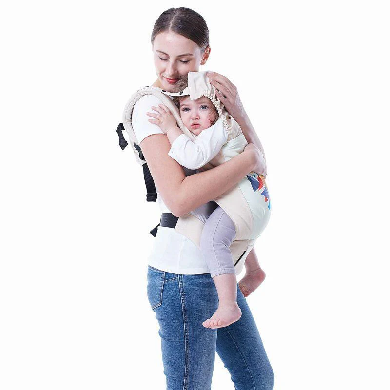 Hug Me Elite Baby Carrier Front & Back Carrier Position, Soft Linen Fabric, Wide Strap With Cap & Mobile Pocket - Image 4