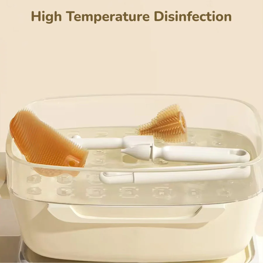 Hygo Care Jumbo Baby Bottle Cleaner Brush Set With Storage Box Removable Draining Tray, Drying Rack - Image 8