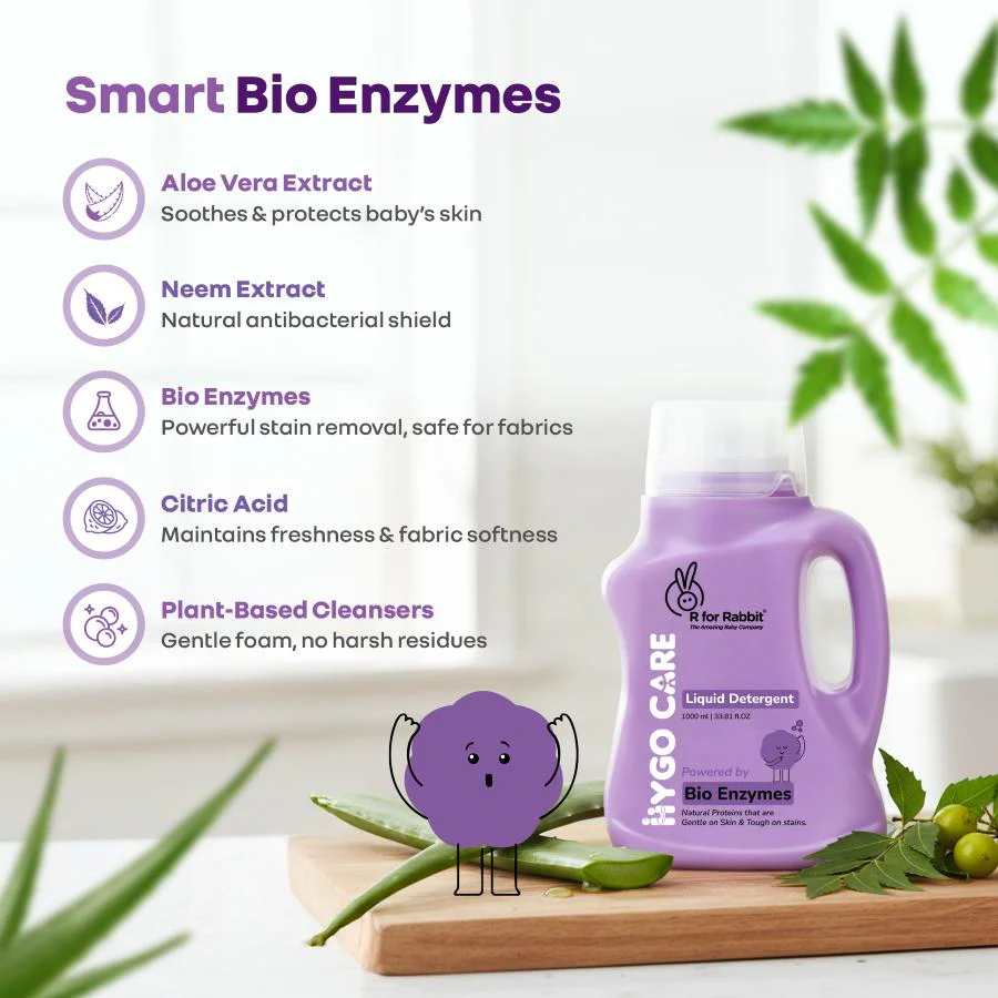 Hygo Care Baby Liquid Detergent for Hand & Machine Wash - Gentle, Bio-Enzyme Formula for Newborn Clothes - Image 3