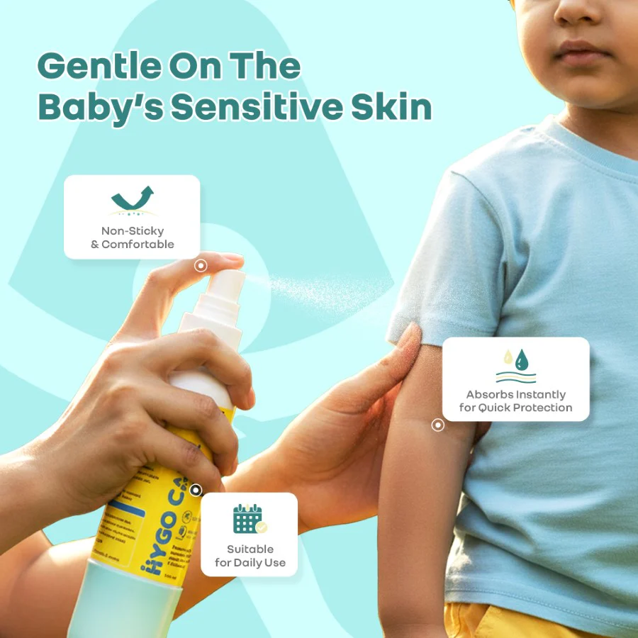 Hygocare Natural Mosquito Repellent Spray for Babies - 8 Hours Protection, DEET-Free (100ml) - Image 3