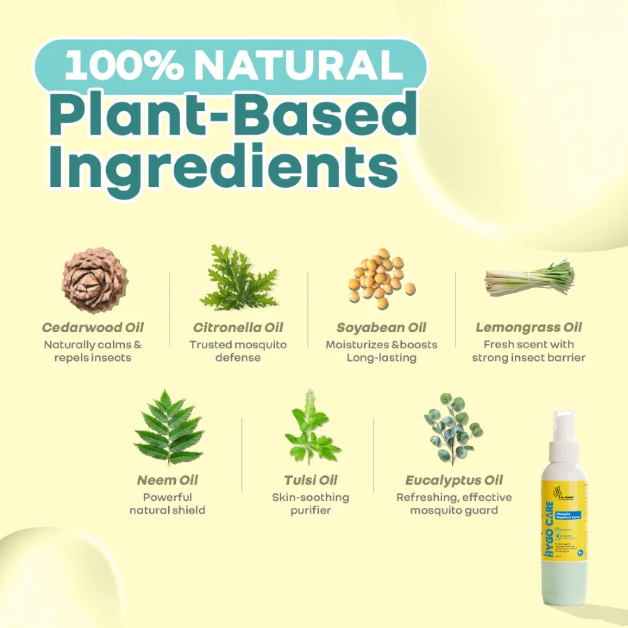 Hygocare Natural Mosquito Repellent Spray for Babies - 8 Hours Protection, DEET-Free (100ml) - Image 7