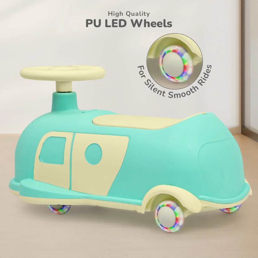 Iya Iya Caravan Swing car – 3-in-1 Multipurpose Ride-On with PU LED Wheels - Image 13