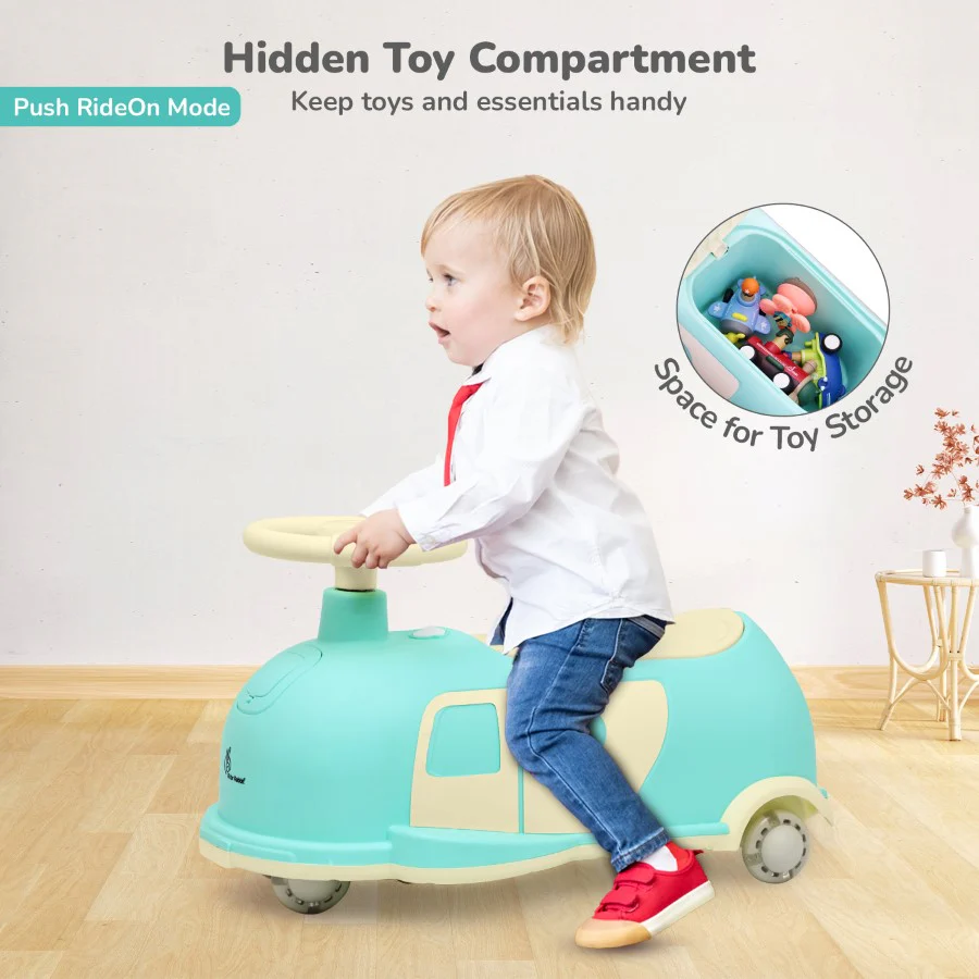 Iya Iya Caravan Swing car – 3-in-1 Multipurpose Ride-On with PU LED Wheels - Image 16
