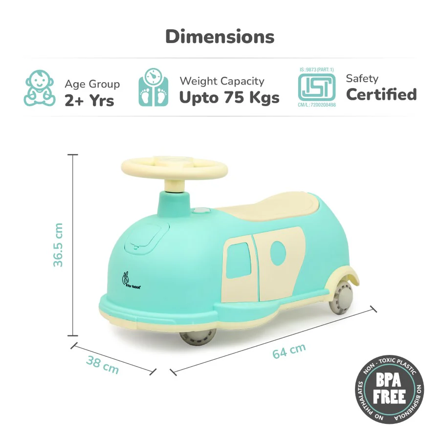 Iya Iya Caravan Swing car – 3-in-1 Multipurpose Ride-On with PU LED Wheels - Image 18