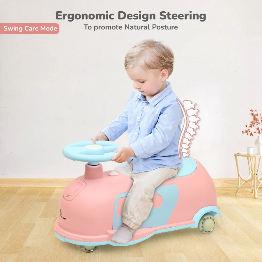 Iya Iya Caravan Swing car – 3-in-1 Multipurpose Ride-On with PU LED Wheels - Image 24