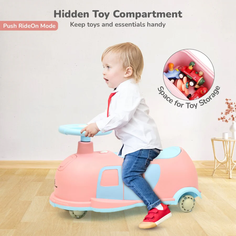 Iya Iya Caravan Swing car – 3-in-1 Multipurpose Ride-On with PU LED Wheels - Image 25