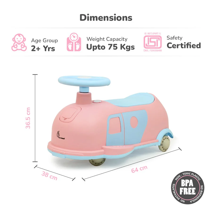 Iya Iya Caravan Swing car – 3-in-1 Multipurpose Ride-On with PU LED Wheels - Image 27