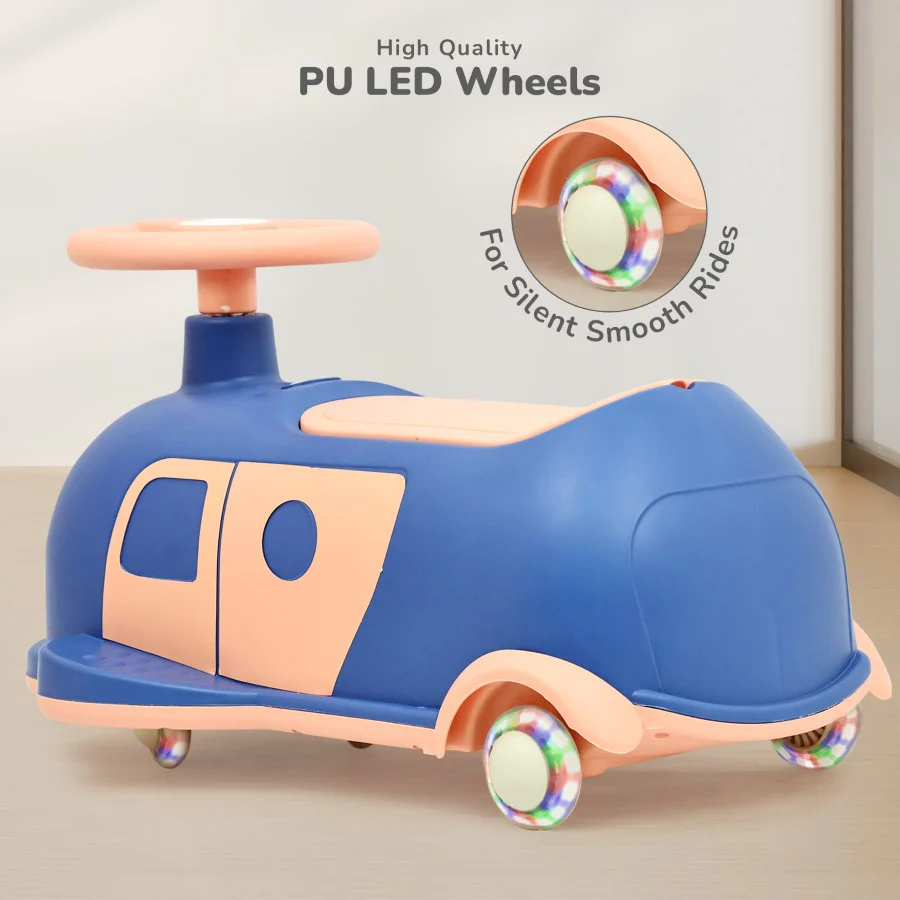 Iya Iya Caravan Swing car – 3-in-1 Multipurpose Ride-On with PU LED Wheels - Image 4