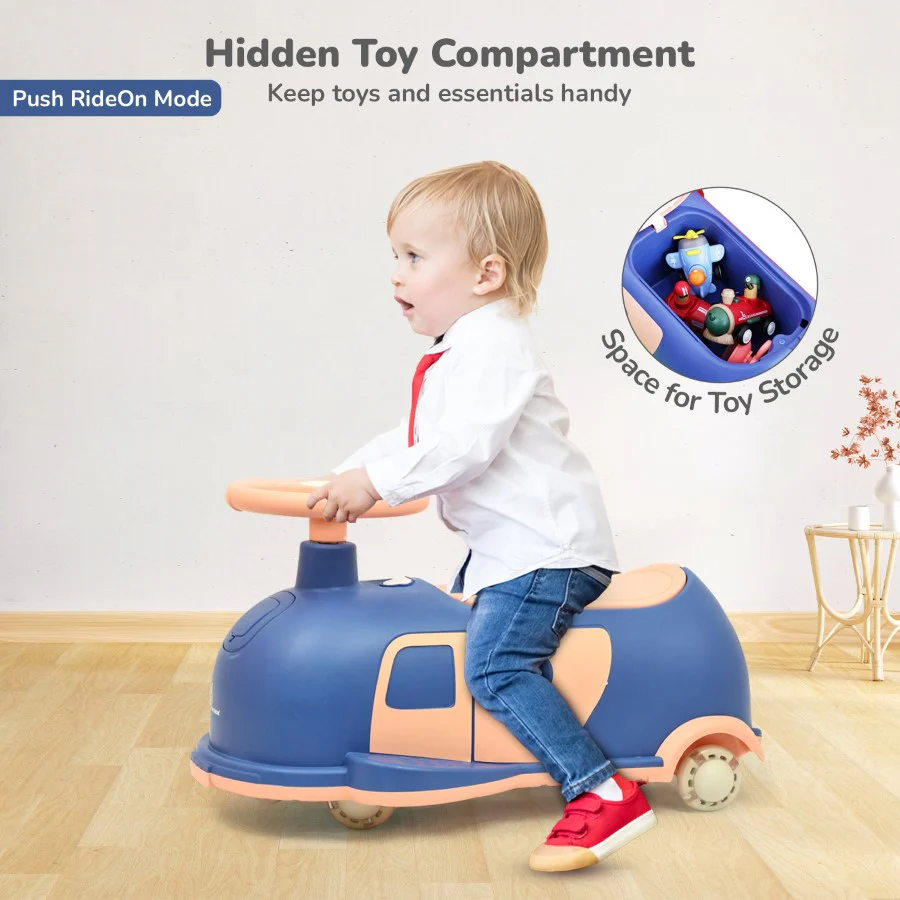 Iya Iya Caravan Swing car – 3-in-1 Multipurpose Ride-On with PU LED Wheels - Image 7