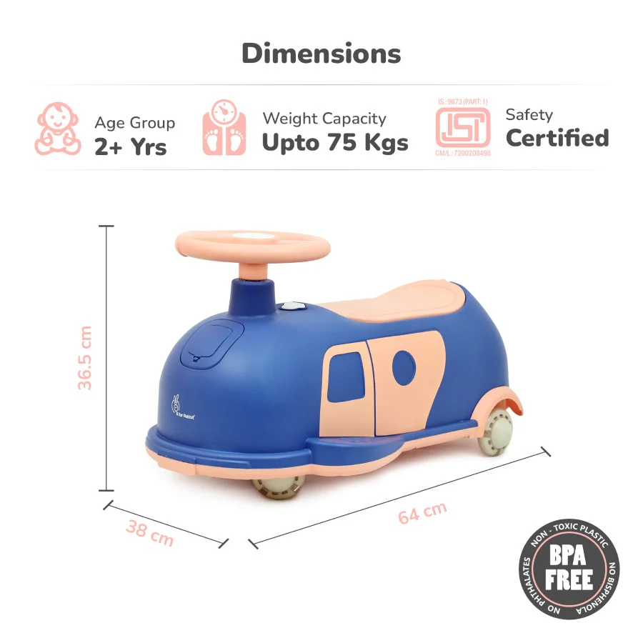 Iya Iya Caravan Swing car – 3-in-1 Multipurpose Ride-On with PU LED Wheels - Image 9