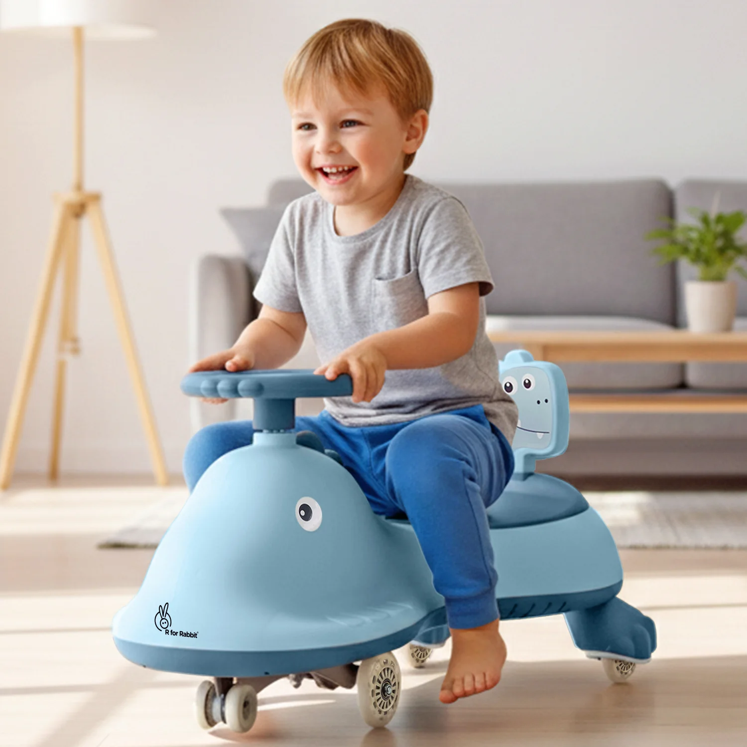 Iya Iya Dino Swing Car For Kids - Inbuilt Music With Light, PU LED Wheels, ABEC 7 Bearing, Up to 100 Kgs Capacity - Image 15