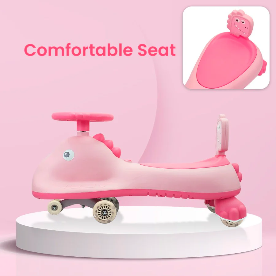 Iya Iya Dino Swing Car For Kids - Inbuilt Music With Light, PU LED Wheels, ABEC 7 Bearing, Up to 100 Kgs Capacity - Image 5