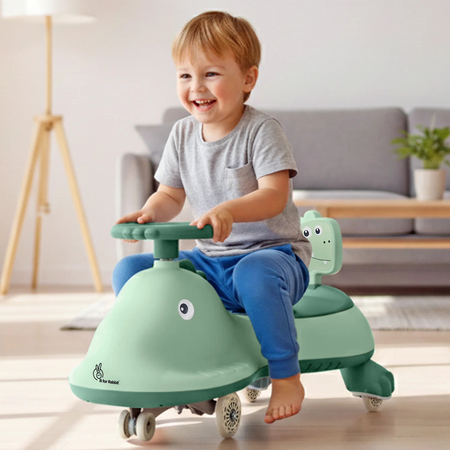 Iya Iya Dino Swing Car For Kids - Inbuilt Music With Light, PU LED Wheels, ABEC 7 Bearing, Up to 100 Kgs Capacity - Image 8