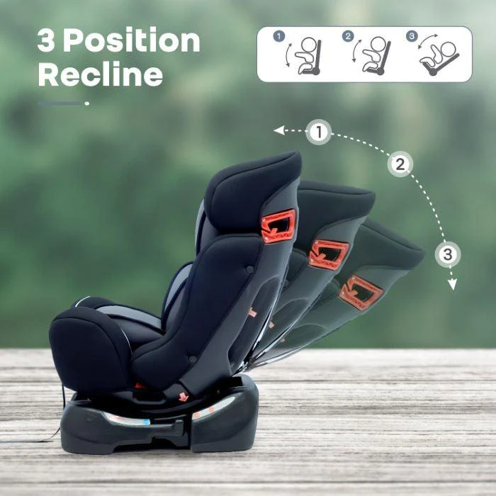 Jack N Jill Grand Baby Car Seat For 0 To 7 Years With Recline And Harness - Black Grey - Image 6