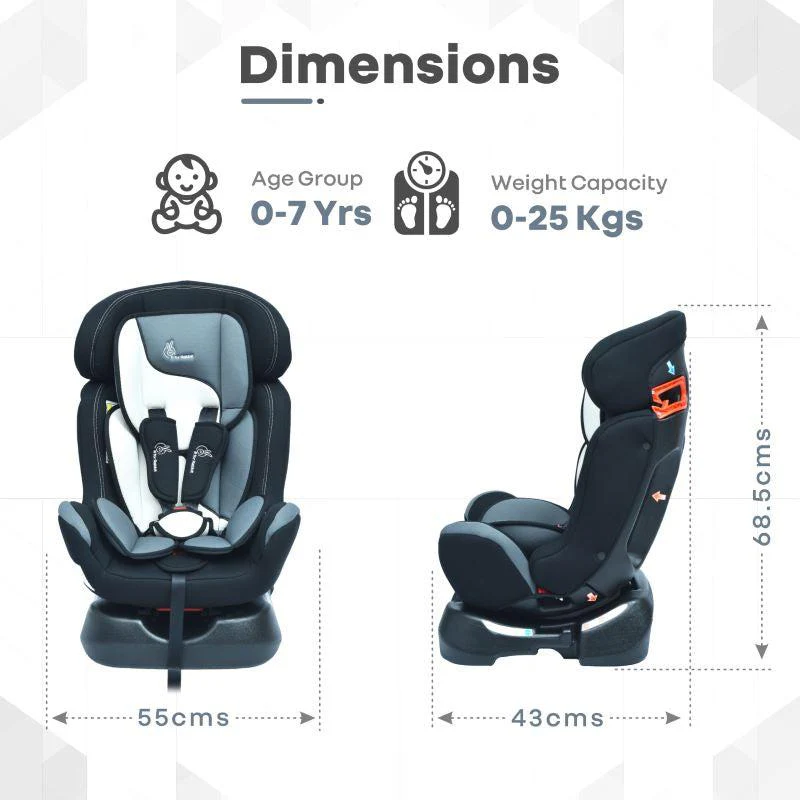 Jack N Jill Grand Baby Car Seat For 0 To 7 Years With Recline And Harness - Black Multi - Image 4