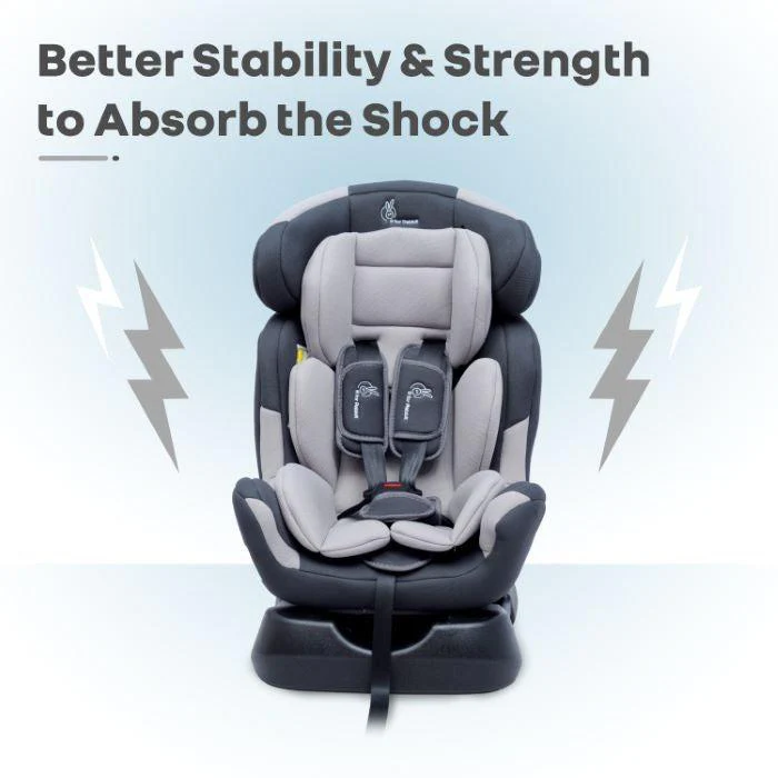 Jack N Jill Grand Baby Car Seat For 0 To 7 Years With Recline And Harness - Grey - Image 4
