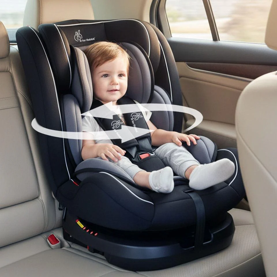Jack N Jill Grand ISOFIX Car Seat For Kids 0 To 12 Years With Safety Harness - Black Grey