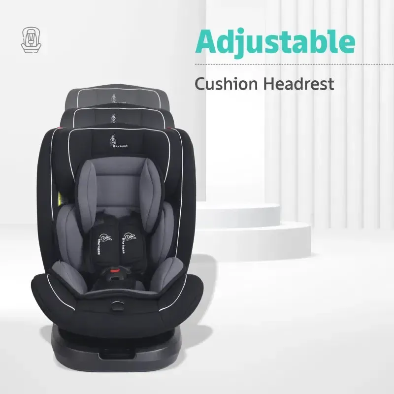 Jack N Jill Grand ISOFIX Car Seat For Kids 0 To 12 Years With Safety Harness - Black Grey - Image 9