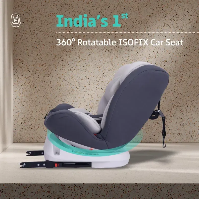 Jack N Jill Grand ISOFIX Car Seat For Kids 0 To 12 Years With Safety Harness - Grey - Image 2