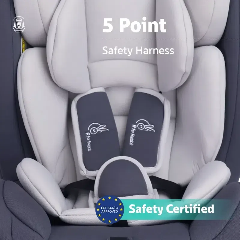 Jack N Jill Grand ISOFIX Car Seat For Kids 0 To 12 Years With Safety Harness - Grey - Image 5