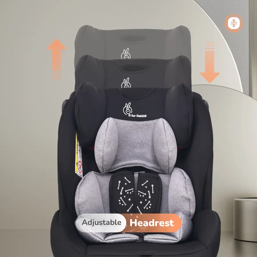 Jack N Jill NXG Baby Car Seat With Advanced Side Impact Protection, Age Group 0 To 12 Years - Black Grey - Image 6