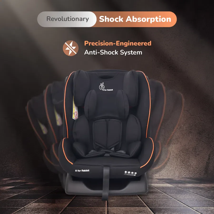 Jack N Jill NXG Baby Car Seat With Advanced Side Impact Protection, Age Group 0 To 12 Years - Pure Black - Image 4