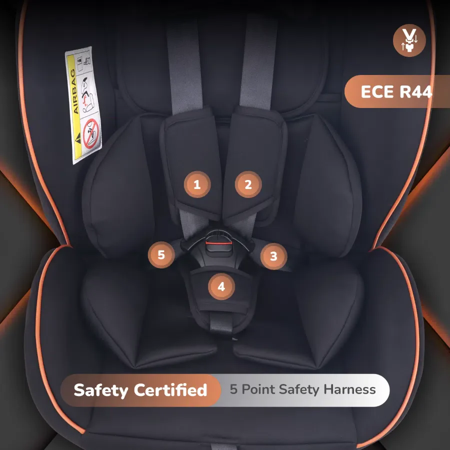 Jack N Jill NXG Baby Car Seat With Advanced Side Impact Protection, Age Group 0 To 12 Years - Pure Black - Image 7