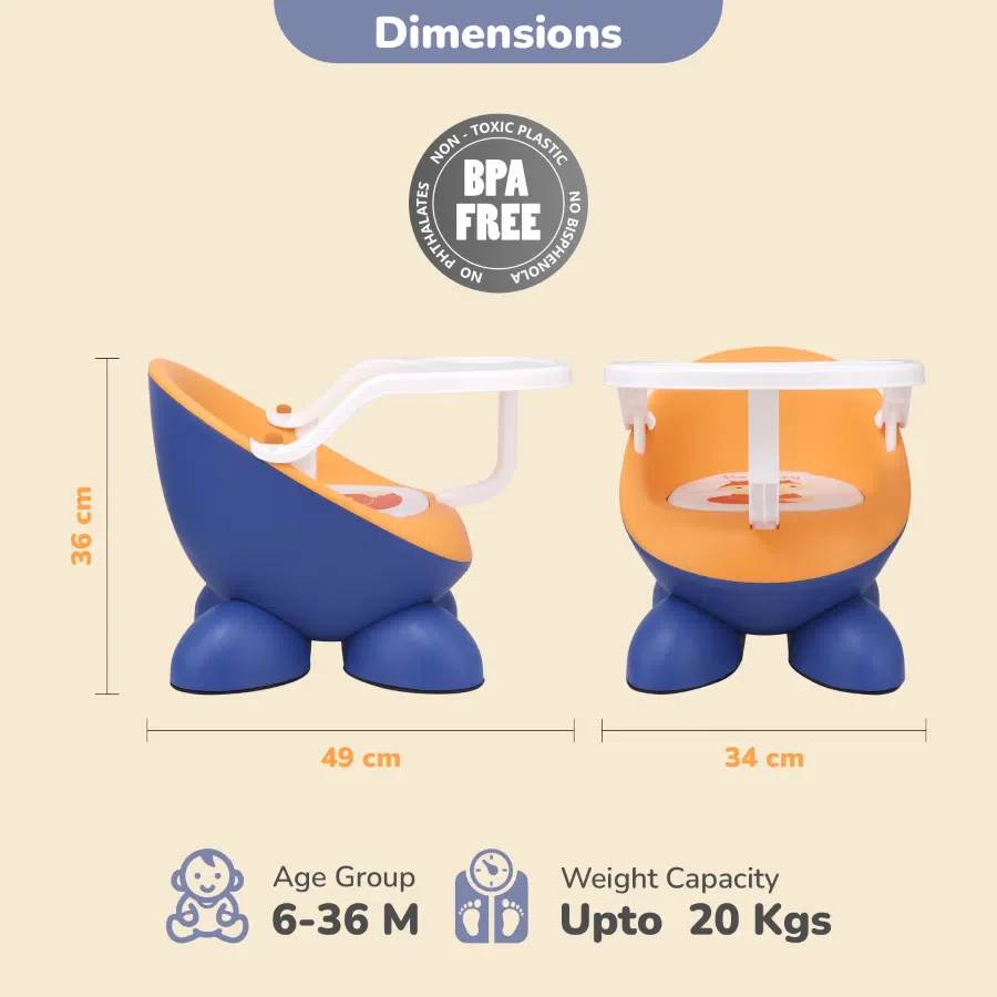 Jelly Bean Fab 2 in 1 Multipurpose Kids Chair and Meal Chair - Blue Orange - Image 7