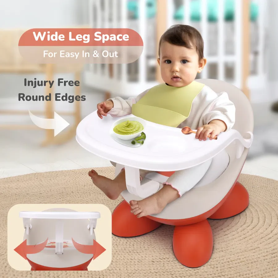 Jelly Bean Fab 2 in 1 Multipurpose Kids Chair and Meal Chair - Orange Cream - Image 5
