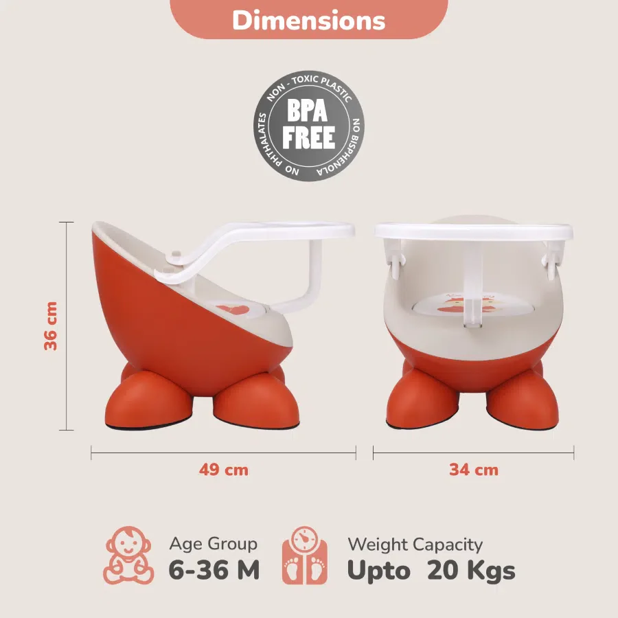 Jelly Bean Fab 2 in 1 Multipurpose Kids Chair and Meal Chair - Orange Cream - Image 7