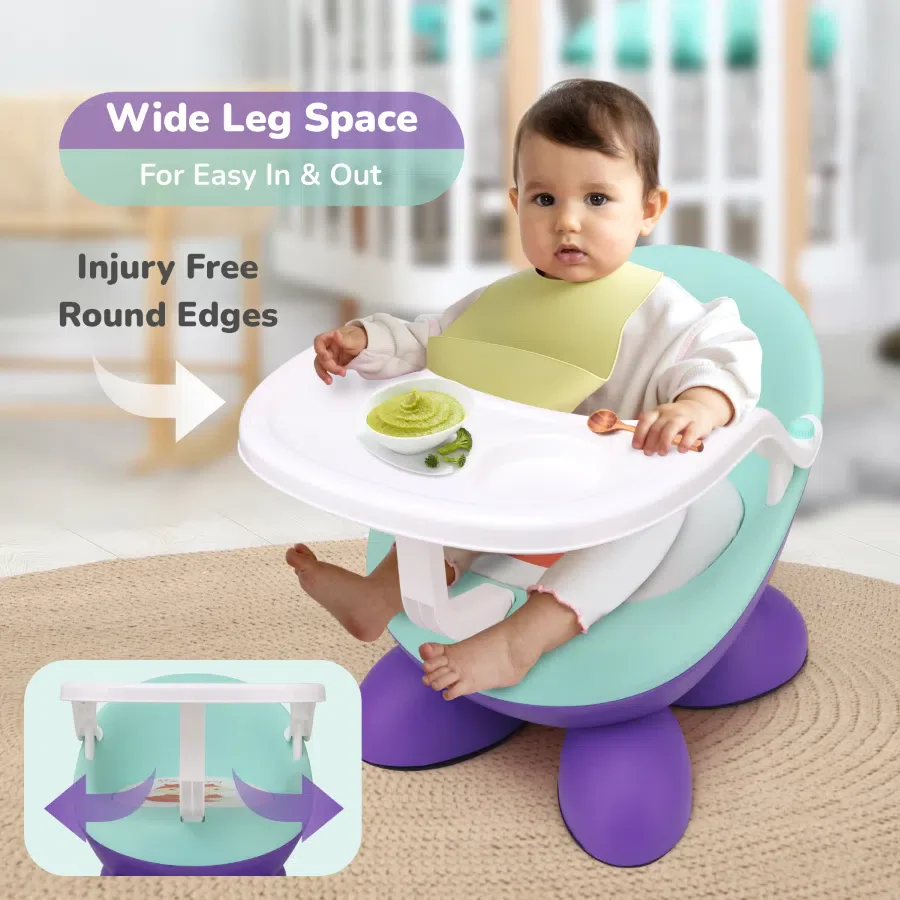 Jelly Bean Fab 2 in 1 Multipurpose Kids Chair and Meal Chair - Purple Green - Image 5