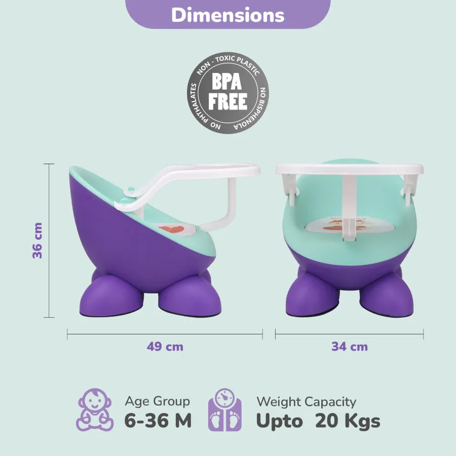 Jelly Bean Fab 2 in 1 Multipurpose Kids Chair and Meal Chair - Purple Green - Image 7